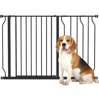 Pawhut Barrière large pour chien avec porte 76H x 75-115W cm Noir Barrière à pression, pour porte, couloir, une main, double ouverture Pawhut Barrière large pour chien avec porte 76H x 75-115W cm Noir Barrière à pression, pour porte, couloir, une main, double ouverture