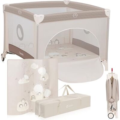 Lionelo Bonnie Parc Bébé Pliable (100×100×77 cm) avec Matelas Confortable Lionelo Bonnie Parc Bébé Pliable (100×100×77 cm) avec Matelas Confortable