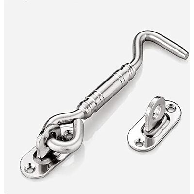 MOTT Entrebâilleur de fenêtre en acier inoxydable avec crochet et œillet pour abri de jardin MOTT Entrebâilleur de fenêtre en acier inoxydable avec crochet et œillet pour abri de jardin