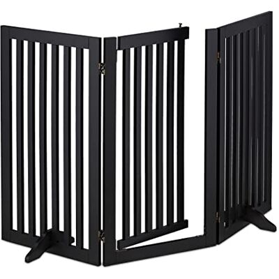 Relaxdays Barrière de sécurité avec porte 92 x 154 cm Pliable Avec pieds Pour enfants et chiens Noir Relaxdays Barrière de sécurité avec porte 92 x 154 cm Pliable Avec pieds Pour enfants et chiens Noir