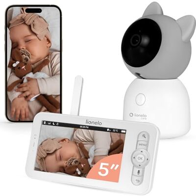 Lionelo Babyline 9.2 AI Babyphone 2K Wi-Fi Dual Band, Écran 5″, Caméra IA Lionelo Babyline 9.2 AI Babyphone 2K Wi-Fi Dual Band, Écran 5″, Caméra IA