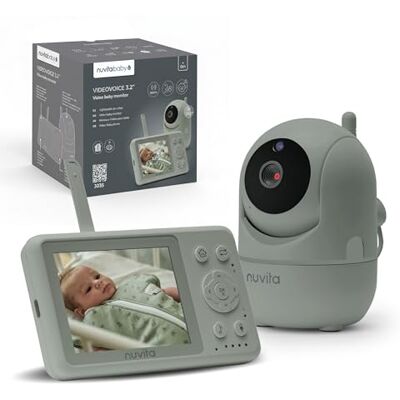 Nuvita 3035 Baby Moniteur Vidéo 3.2" Caméra HD 360° Pan & Tilt, Vision Nocturne, Portée 300m, Audio Bidirectionnel, VOX, Capteur Température Nuvita 3035 Baby Moniteur Vidéo 3.2" Caméra HD 360° Pan & Tilt, Vision Nocturne, Portée 300m, Audio Bidirectionnel, VOX, Capteur Température