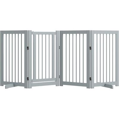 Pawhut Barrière de sécurité, autoportante, avec pieds, pour chien, 220 x 91 cm, en bois, pour escaliers, portes, cuisine, couloir, 4 panneaux, gris clair Pawhut Barrière de sécurité, autoportante, avec pieds, pour chien, 220 x 91 cm, en bois, pour escaliers, portes, cuisine, couloir, 4 panneaux, gris clair