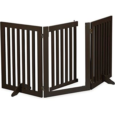 Relaxdays Barrière autoportante, avec porte, 70 x 154 cm, pliable, avec pieds, pour enfants et chiens, marron Relaxdays Barrière autoportante, avec porte, 70 x 154 cm, pliable, avec pieds, pour enfants et chiens, marron