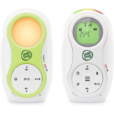 LeapFrog Moniteur bébé audio LF80, technologie numérique, longue portée, capteur de température, fonction mémoire, indicateur de bruit, son apaisant, veilleuse, voix LeapFrog Moniteur bébé audio LF80, technologie numérique, longue portée, capteur de température, fonction mémoire, indicateur de bruit, son apaisant, veilleuse, voix