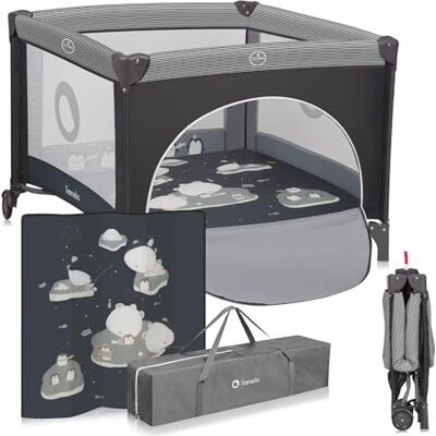 Lionelo Bonnie Parc Bébé Pliable (100×100×77 cm) avec Matelas Confortable Lionelo Bonnie Parc Bébé Pliable (100×100×77 cm) avec Matelas Confortable
