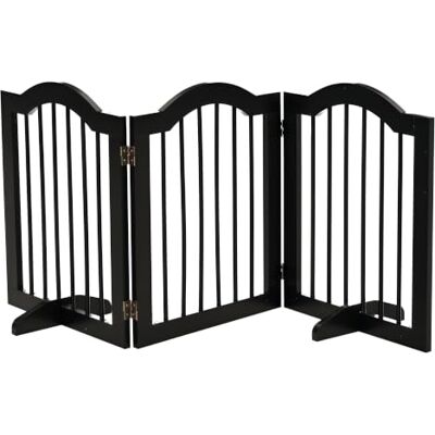 Pawhut Barrière de sécurité barrière modulable Pliable pour Animaux de Compagnie avec Pied de Support MDF Bois Massif 154,5 x 61 cm Noir Pawhut Barrière de sécurité barrière modulable Pliable pour Animaux de Compagnie avec Pied de Support MDF Bois Massif 154,5 x 61 cm Noir
