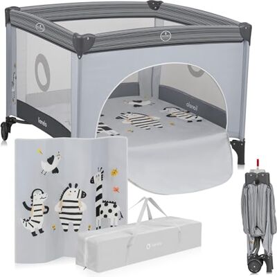 Lionelo Bonnie Parc Bébé Pliable (100×100×77 cm) avec Matelas Confortable Lionelo Bonnie Parc Bébé Pliable (100×100×77 cm) avec Matelas Confortable