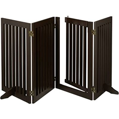 Relaxdays Barrière de sécurité, autoportante, avec porte, H x l : 70 x 207 cm, pliable, avec pieds, pour enfants et chiens, marron Relaxdays Barrière de sécurité, autoportante, avec porte, H x l : 70 x 207 cm, pliable, avec pieds, pour enfants et chiens, marron