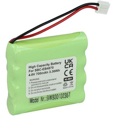 vhbw batterie compatible avec Philips Babyphone SBC-EB4870 F1808, SBC-EB4870 J2407 babyphone écoute-bébé babytalker (700mAh, 4,8V, NiMH) vhbw batterie compatible avec Philips Babyphone SBC-EB4870 F1808, SBC-EB4870 J2407 babyphone écoute-bébé babytalker (700mAh, 4,8V, NiMH)