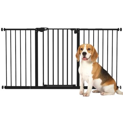 Barrière de sécurité PawHut pour animaux - Réglable, Verrouillage automatique Barrière de sécurité PawHut pour animaux - Réglable, Verrouillage automatique