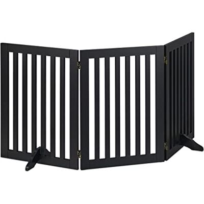 Relaxdays Grille de protection autoportante H x l : 92 x 154 cm avec pieds pour chien et enfant Noir Relaxdays Grille de protection autoportante H x l : 92 x 154 cm avec pieds pour chien et enfant Noir