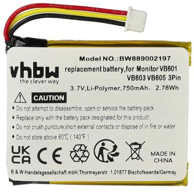 Batterie vhbw - Compatible avec moniteur bébé Luvion - 750mAh, 3,7V Li-Polymer Batterie vhbw - Compatible avec moniteur bébé Luvion - 750mAh, 3,7V Li-Polymer