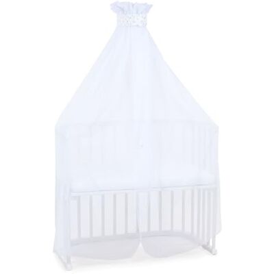 babybay Moustiquaire et ciel de lit piqué avec bande compatible avec tous les modèles jusqu'à 96 cm de longueur, étoiles blanches et gris perle babybay Moustiquaire et ciel de lit piqué avec bande compatible avec tous les modèles jusqu'à 96 cm de longueur, étoiles blanches et gris perle