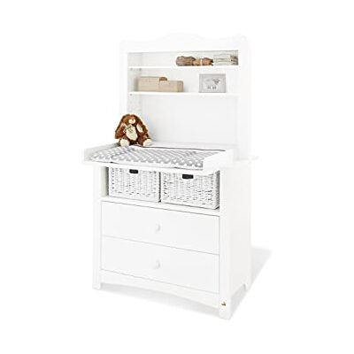 PINOLINO Florentina Table à langer large avec étagère et plateau à langer amovible Blanc PINOLINO Florentina Table à langer large avec étagère et plateau à langer amovible Blanc