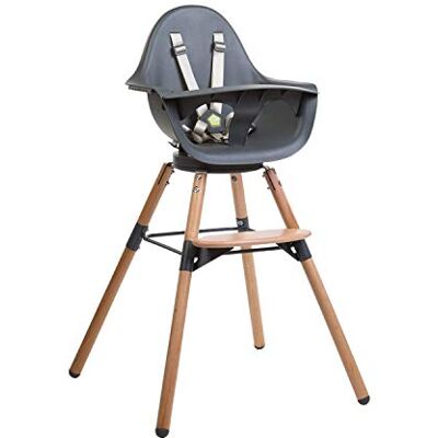 Childhome Chaise haute Evolu Baby avec fonction pivotante, Farbe:Mayer Grau 30318 carissima Childhome Chaise haute Evolu Baby avec fonction pivotante, Farbe:Mayer Grau 30318 carissima