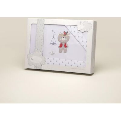 Interbaby 04197-18 Tipi Parure de lit pour berceau Motif ours Blanc/gris Unisexe Interbaby 04197-18 Tipi Parure de lit pour berceau Motif ours Blanc/gris Unisexe