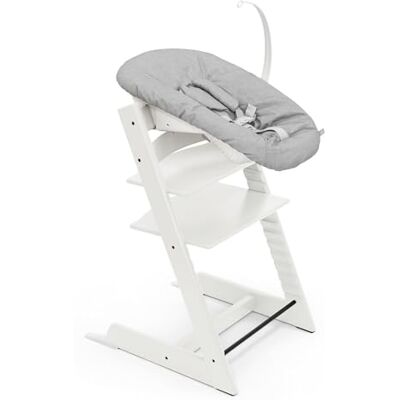 Stokke Chaise Tripp Trapp (Blanc) avec Newborn Set (Gris) Utilisez dès la naissance et jusqu’à 9 kg Confortable, sûr et simple à utiliser Stokke Chaise Tripp Trapp (Blanc) avec Newborn Set (Gris) Utilisez dès la naissance et jusqu’à 9 kg Confortable, sûr et simple à utiliser
