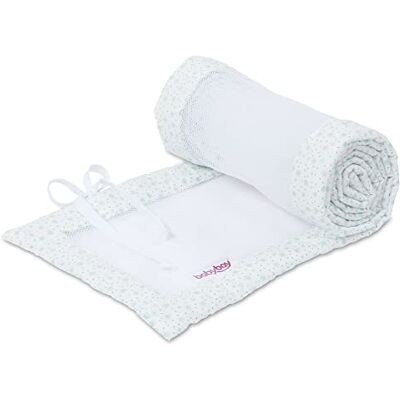 babybay Tour de lit en maille pour modèle Maxi, Boxspring, Comfort et Comfort Plus, blanc pailleté étoiles menthe babybay Tour de lit en maille pour modèle Maxi, Boxspring, Comfort et Comfort Plus, blanc pailleté étoiles menthe