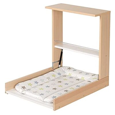 Geuther 4872 Étagère à langer murale Wicki Étagère avec matelas à langer peu encombrante utilisable d'une seule main planche à langer agréable pour le dos Naturel Motif: étoile Geuther 4872 Étagère à langer murale Wicki Étagère avec matelas à langer peu encombrante utilisable d'une seule main planche à langer agréable pour le dos Naturel Motif: étoile