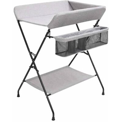 vidaXL Table à langer Gris clair Fer vidaXL Table à langer Gris clair Fer