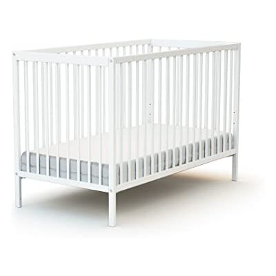 AT4 Lit bébé 60 x 120 cm Essentiel Blanc 124 x 64,5 x 82 cm Bois massif Dès la naissance Confort de couchage Lit à lattes Lit bébé Sommier réglable 3 hauteurs AT4 Lit bébé 60 x 120 cm Essentiel Blanc 124 x 64,5 x 82 cm Bois massif Dès la naissance Confort de couchage Lit à lattes Lit bébé Sommier réglable 3 hauteurs