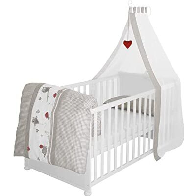 roba Lit Bébé Évolutif 70 x 140 cm Complet Adam et Eule Équipements Inclus Réglable en Hauteur 3 Barreaux Amovibles 0 à 7 Ans Blanc roba Lit Bébé Évolutif 70 x 140 cm Complet Adam et Eule Équipements Inclus Réglable en Hauteur 3 Barreaux Amovibles 0 à 7 Ans Blanc