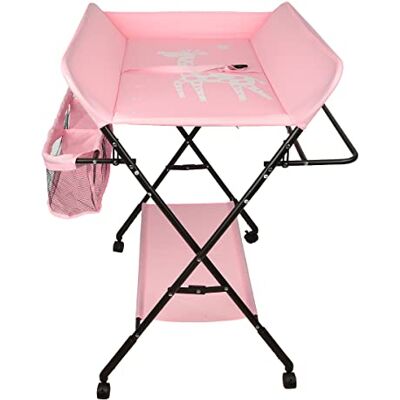 RELOVE Table à Langer Pliante avec Panier de Rangement à Côté Structure en Fer Charge Max 25KG pour Nouveaux-Nés Design Ergonomique,Table à Langer Pliable et Portable-80 * 66 * 98cm (rose foncé) RELOVE Table à Langer Pliante avec Panier de Rangement à Côté Structure en Fer Charge Max 25KG pour Nouveaux-Nés Design Ergonomique,Table à Langer Pliable et Portable-80 * 66 * 98cm (rose foncé)