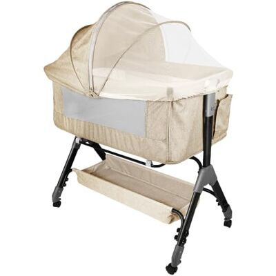 LANTUS Lit Bébé Cododo Berceau Cododo Bébé avec Matelas, Mode Bascule pour Bercer Bébé, Côté Repliable, Hauteur Réglable, Fenêtres en Filet,4 Niveaux(80-94cm (80-84- 88-94)),104 * 52 * 100-110 cm blanc LANTUS Lit Bébé Cododo Berceau Cododo Bébé avec Matelas, Mode Bascule pour Bercer Bébé, Côté Repliable, Hauteur Réglable, Fenêtres en Filet,4 Niveaux(80-94cm (80-84- 88-94)),104 * 52 * 100-110 cm blanc