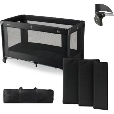 Deryan Lit de voyage pour bébé avec matelas, de la naissance à 5 ans, tente pop-up en 2 secondes, avec moustiquaire et sac de voyage, 120 x 60 x 78 cm (noir, berceau) Deryan Lit de voyage pour bébé avec matelas, de la naissance à 5 ans, tente pop-up en 2 secondes, avec moustiquaire et sac de voyage, 120 x 60 x 78 cm (noir, berceau)