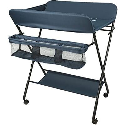 LANTUS Table à Langer Pliante avec Panier de Rangement à Côté Structure en Fer Charge Max 25KG pour Nouveaux-Nés Design Ergonomique,Table à Langer Pliable et Portable (80 * 66 * 98cm (bleu foncé)) LANTUS Table à Langer Pliante avec Panier de Rangement à Côté Structure en Fer Charge Max 25KG pour Nouveaux-Nés Design Ergonomique,Table à Langer Pliable et Portable (80 * 66 * 98cm (bleu foncé))