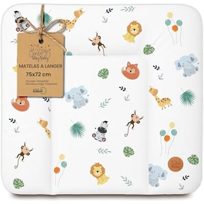 Totsy Baby Matelas a langer bebe 75x72 cm table à langer pour bébé avec plan, tapis imperméable facile à nettoyer à poser sur une machine à laver ou une commode Hemnes ou Malm Oeko-Tex Safari Totsy Baby Matelas a langer bebe 75x72 cm table à langer pour bébé avec plan, tapis imperméable facile à nettoyer à poser sur une machine à laver ou une commode Hemnes ou Malm Oeko-Tex Safari