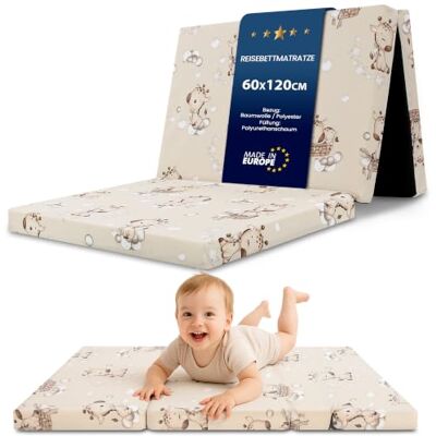 Totsy Baby Matelas Bébé 60x120 cm pour Lit Parapluie pliable – Housse amovible lavable en machine & sac de rangement inclus – Matelas Enfant Voyage mousse confort Girafes Totsy Baby Matelas Bébé 60x120 cm pour Lit Parapluie pliable – Housse amovible lavable en machine & sac de rangement inclus – Matelas Enfant Voyage mousse confort Girafes