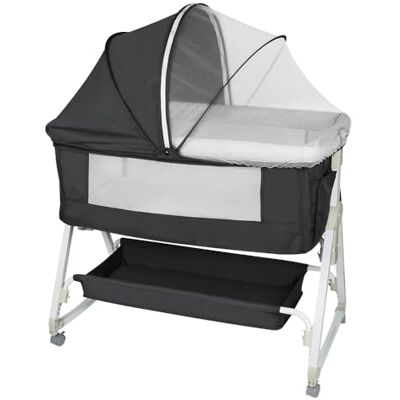LANTUS Lit Cododo Bébé 3 en 1, Berceau Cododo avec Matelas et Moustiquaire, Berceau Bébé, Capacité de Charge 50KG, Compact en 3 Secondes, Facile à Transporter, 92 * 52 * 106-118cm-Noir LANTUS Lit Cododo Bébé 3 en 1, Berceau Cododo avec Matelas et Moustiquaire, Berceau Bébé, Capacité de Charge 50KG, Compact en 3 Secondes, Facile à Transporter, 92 * 52 * 106-118cm-Noir