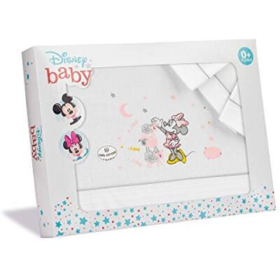 Interbaby MN007-18 Parure de lit Disney Minnie pour berceau Blanc/gris Interbaby MN007-18 Parure de lit Disney Minnie pour berceau Blanc/gris