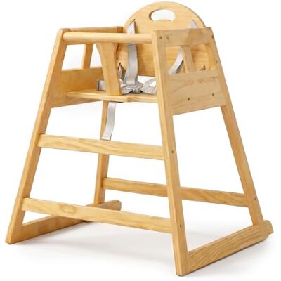 Relaxdays Chaise Haute Bébé en Bois, 76x48x49,5 cm, naturel, harnais 5 points, jusqu'à 3 ans Relaxdays Chaise Haute Bébé en Bois, 76x48x49,5 cm, naturel, harnais 5 points, jusqu'à 3 ans