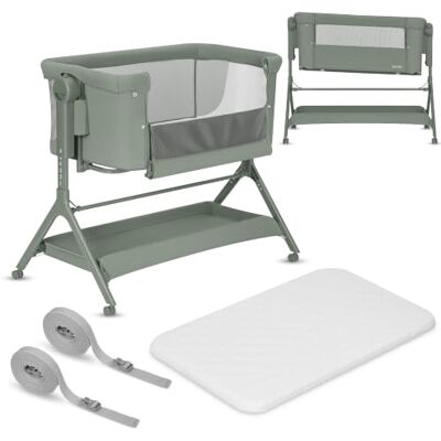 Lionelo Leonie Plus Lit Bébé 3 en 1, Roulettes avec Freins, Housse Lavable Cododo/Berceau/Lit Autonome, 0-9 kg, Matelas Confort T25, Hauteur Réglable 6 Niveaux + Inclinaison, Grand Panier Lionelo Leonie Plus Lit Bébé 3 en 1, Roulettes avec Freins, Housse Lavable Cododo/Berceau/Lit Autonome, 0-9 kg, Matelas Confort T25, Hauteur Réglable 6 Niveaux + Inclinaison, Grand Panier