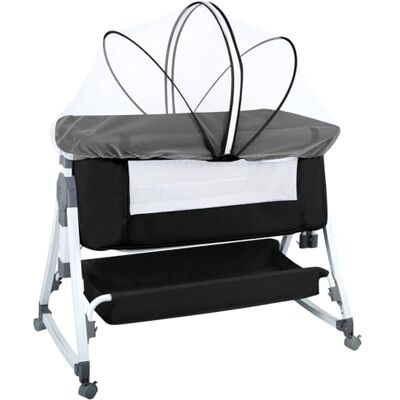 LANTUS Lit Cododo Bébé 3 en 1, Berceau Cododo avec Matelas et Moustiquaire,Capacité de Charge 50KG, Compact en 3 Secondes, Facile à Transporter, 80 x 40 x 100-116 cm (6 vitesses Noir) LANTUS Lit Cododo Bébé 3 en 1, Berceau Cododo avec Matelas et Moustiquaire,Capacité de Charge 50KG, Compact en 3 Secondes, Facile à Transporter, 80 x 40 x 100-116 cm (6 vitesses Noir)