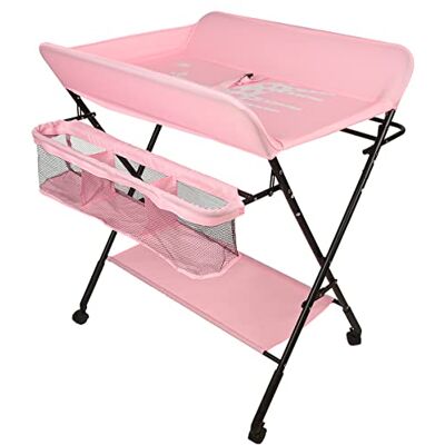 RELOVE Table à Langer Pliable et Portable 2 en 1 Réglable en Hauteur Avec Baignoire Pour Bébé de la Naissance à 12 Mois RELOVE Table à Langer Pliable et Portable 2 en 1 Réglable en Hauteur Avec Baignoire Pour Bébé de la Naissance à 12 Mois