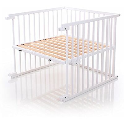 babybay Kit de Conversion pour lit bébé, réglable en continu, adapté au lit d'appoint d'origine I Dimensions du lit bébé: 132 cm x 81 cm en Bois de hêtre Massif, laqué Blanc babybay Kit de Conversion pour lit bébé, réglable en continu, adapté au lit d'appoint d'origine I Dimensions du lit bébé: 132 cm x 81 cm en Bois de hêtre Massif, laqué Blanc