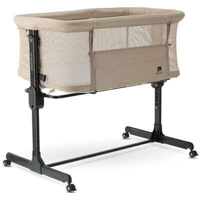 Deryan Snoozy Co-Sleeper Lit bébé 3 en 1 jusqu'à 9 kg, lit d'appoint, berceau, hauteur réglable et réglage de l'inclinaison du matelas, 4 roues avec frein, sac de matelas ergonomique (sable mélangé) Deryan Snoozy Co-Sleeper Lit bébé 3 en 1 jusqu'à 9 kg, lit d'appoint, berceau, hauteur réglable et réglage de l'inclinaison du matelas, 4 roues avec frein, sac de matelas ergonomique (sable mélangé)