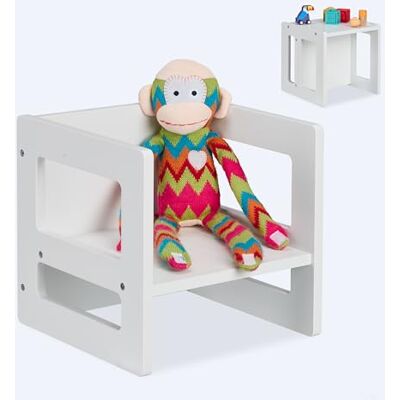 Relaxdays Chaise pour votre enfant, accoudoirs, blanche 2 hauteurs d'assise, MDF, H x L x P : 30 x 30 x 30 cm Relaxdays Chaise pour votre enfant, accoudoirs, blanche 2 hauteurs d'assise, MDF, H x L x P : 30 x 30 x 30 cm