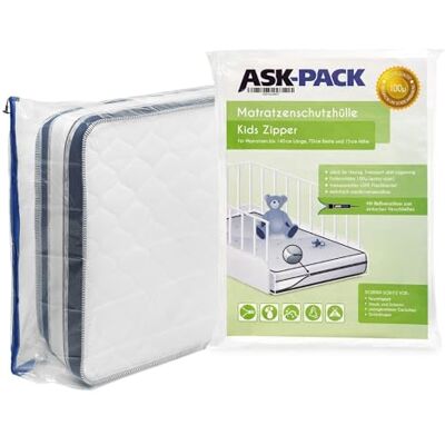 ASK Housses de protection pr matelas avec fermeture éclair, Tailles de XS à XXL Imperméables Résistantes aux déchirures Matériau ultra résistant 100 microns Idéales pour déménagement et stockage 70x140 cm ASK Housses de protection pr matelas avec fermeture éclair, Tailles de XS à XXL Imperméables Résistantes aux déchirures Matériau ultra résistant 100 microns Idéales pour déménagement et stockage 70x140 cm