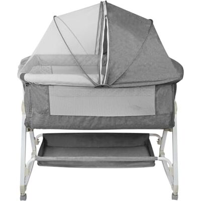 LANTUS Lit Cododo Bébé 3 en 1, Berceau Cododo avec Matelas et Moustiquaire, Berceau Bébé, Capacité de Charge 50KG, Compact en 3 Secondes, Facile à Transporter, 92 * 52 * 106-118cm-Gris lin LANTUS Lit Cododo Bébé 3 en 1, Berceau Cododo avec Matelas et Moustiquaire, Berceau Bébé, Capacité de Charge 50KG, Compact en 3 Secondes, Facile à Transporter, 92 * 52 * 106-118cm-Gris lin