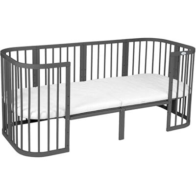 waldin rallonge pour lit bébé 7 en 1 à 174 cm, sans lit, graphite extension lit bébé, lit junior, matelas complémentaire, évolutif, lit enfant, hêtre massif waldin rallonge pour lit bébé 7 en 1 à 174 cm, sans lit, graphite extension lit bébé, lit junior, matelas complémentaire, évolutif, lit enfant, hêtre massif