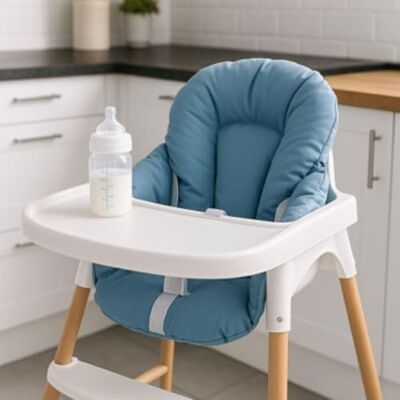 Easy dort Coussin de Chaise Haute bébé Coton Enduit Couleur Lagon Easy dort Coussin de Chaise Haute bébé Coton Enduit Couleur Lagon