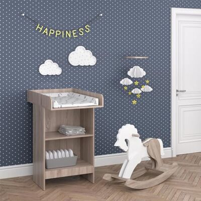 Vicco Commode à langer "Leo", Sonoma, 60x103cm avec étagère ouverte et plan à langer amovible Vicco Commode à langer "Leo", Sonoma, 60x103cm avec étagère ouverte et plan à langer amovible