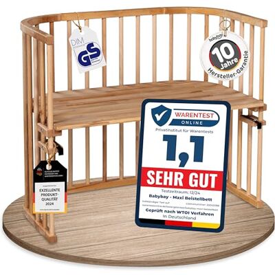 babybay Cododo Maxi en bois de hêtre massif I Hauteur réglable en continu pour le lit enfant lit bébé réglable et écologique qui grandit avec l'enfant, cœur de hêtre huilé babybay Cododo Maxi en bois de hêtre massif I Hauteur réglable en continu pour le lit enfant lit bébé réglable et écologique qui grandit avec l'enfant, cœur de hêtre huilé