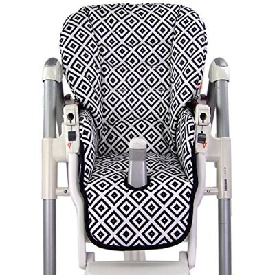 Babys-Dreams BambiniWelt Housse de coussin de rechange pour siège de voiture Peg Perego Prima Pappa Diner Motif carreaux blancs Babys-Dreams BambiniWelt Housse de coussin de rechange pour siège de voiture Peg Perego Prima Pappa Diner Motif carreaux blancs
