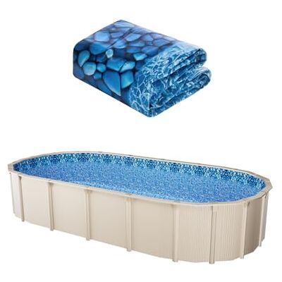 VEVOR Revêtement de Piscine Ovale, 732x366x147 cm, Doublure Style Chevauchement Durable Vinyle Calibre Standard, Résiste à l'usure, Rétention d'eau, pour Piscines Hors Sol à Parois Hauteur 137 cm VEVOR Revêtement de Piscine Ovale, 732x366x147 cm, Doublure Style Chevauchement Durable Vinyle Calibre Standard, Résiste à l'usure, Rétention d'eau, pour Piscines Hors Sol à Parois Hauteur 137 cm